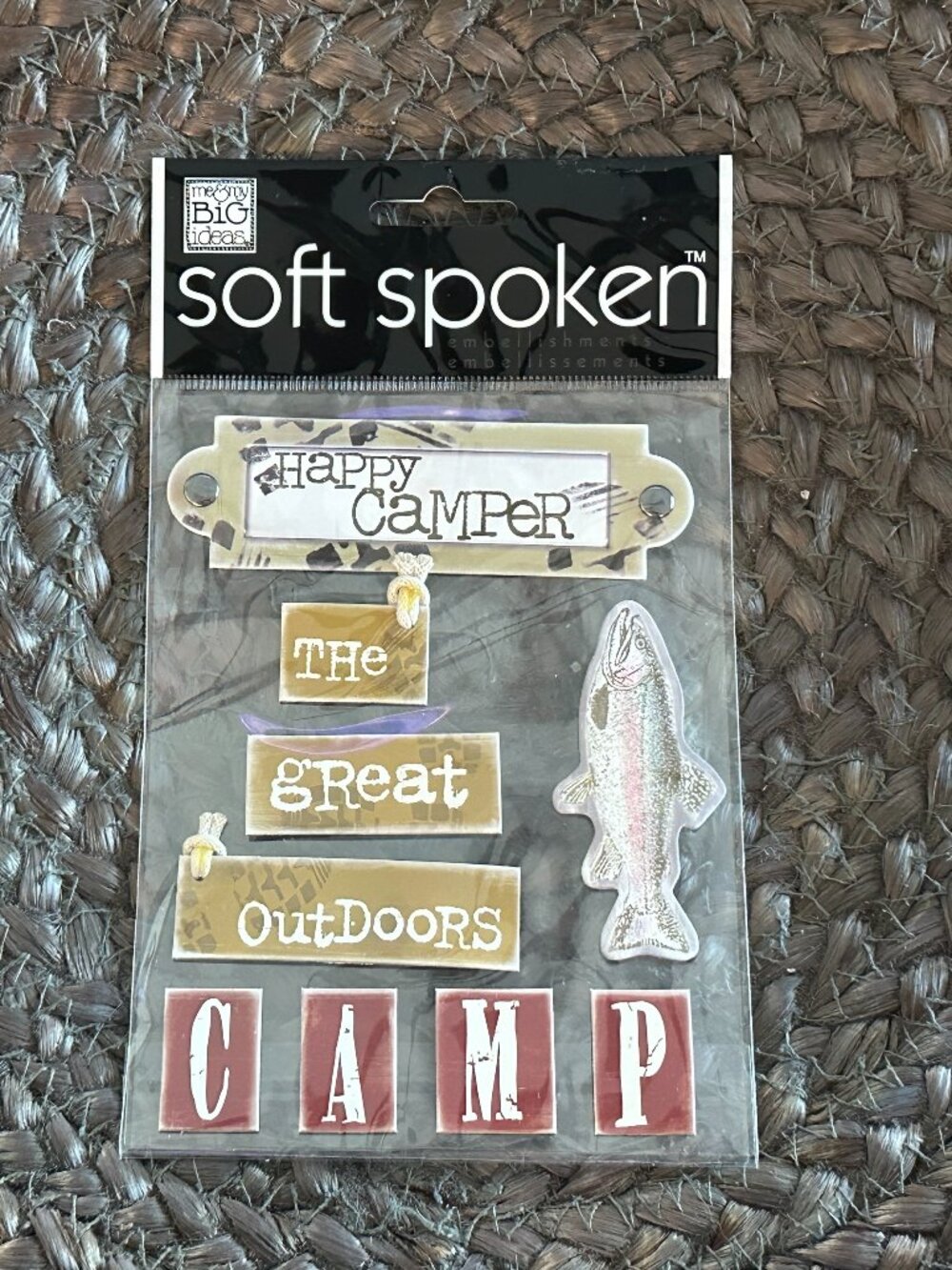 NWT Me & My Big Ideas Soft Spoken Kay - Camp Camping Theme Stickers Scrapbooking